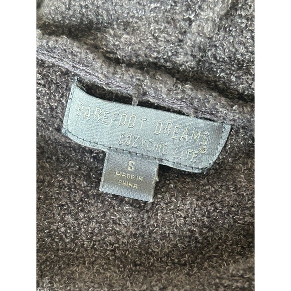 BAREFOOT DREAMS CozyChic Lite Small  Hooded Long Lilac  Open Front Cardigan - Picture 3 of 4